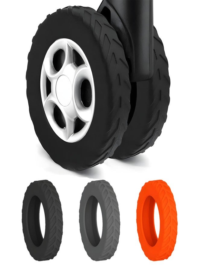 Creztail Luggage Wheel Covers for 8 Spinner Wheels - Silicone Protector Set, Anti-Drop & Silent Rolling, Fits 2.1"-2.4" Wheels, Black 10pcs for Carry-On Suitcases & Travel Luggage - Image 1